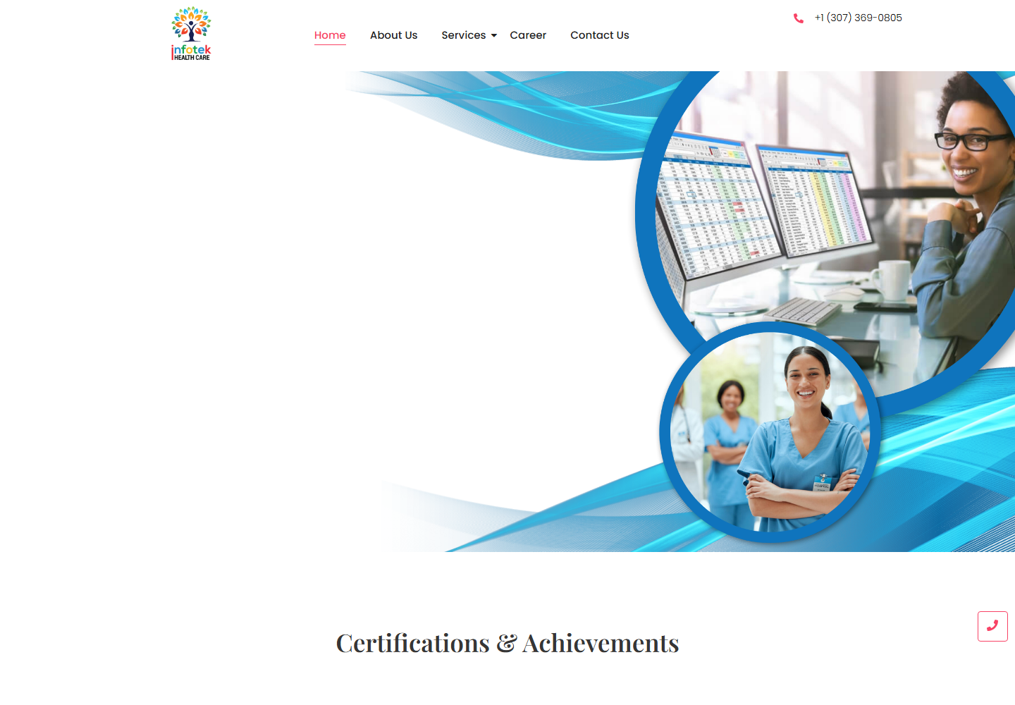 Infotek Healthcare homepage preview